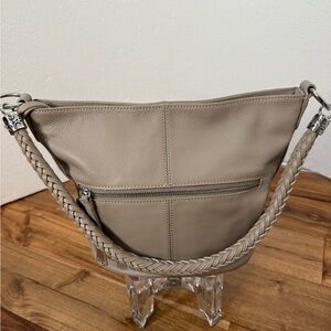 Brighton Beige Leather Shoulder Bag
